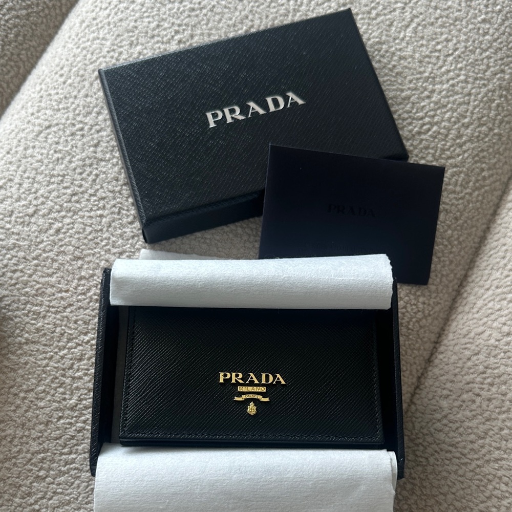 Prada Black Saffiano Leather Card Holder